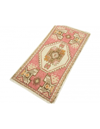 Vintage Washed Out Mini Turkish Rug - 1`7" x 3`1"