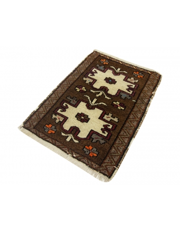 Brown Vintage Mini Rug - 1`9" x 2`4"