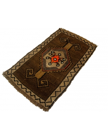 Brown & Orange Mini Turkish Rug - 1`10" x 2`11"