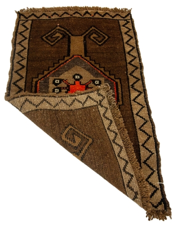 Brown & Orange Mini Turkish Rug - 1`10" x 2`11"