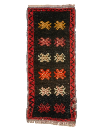 Orange & Brown Vintage Mini Rug - 1`4" x 3`0"