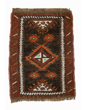 Vintage Decorative Turkish Mini Rug - 1`11" x 2`7"