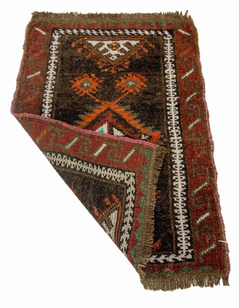 Vintage Decorative Turkish Mini Rug - 1`11" x 2`7"