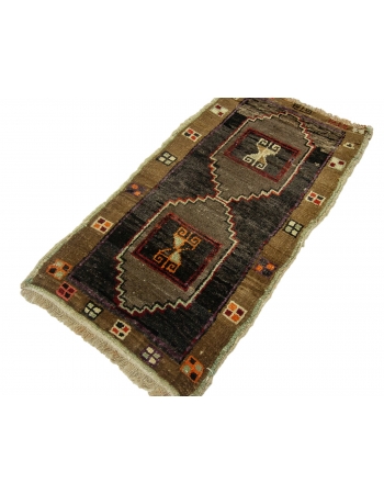 Gray & Brown Mini Rug - 1`10" x 3`4"