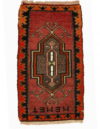 Orange & Red Mini Vintage Rug - 1`8" x 3`0"