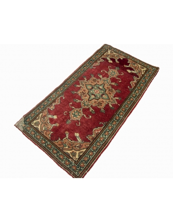 Vintage Decorative Mini Turkish Rug - 1`10" x 3`5"