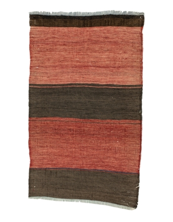 Red & Brown Mini Kilim Rug - 1`10" x 3`2"