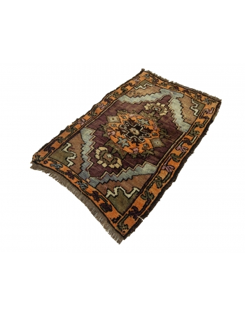 Vintage Mini Turkish Kars Rug - 1`11" x 2`11"