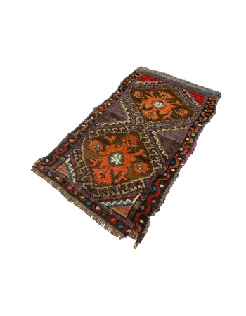 Vintage Mini Turkish Wool Rug - 1`10" x 3`1"