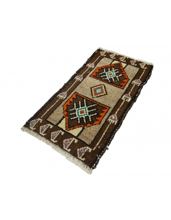 Brown & Orange Mini Rug - 1`8" x 2`9"