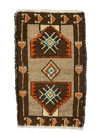 Orange & Brown Mini Vintage Rug - 1`9" x 2`10"