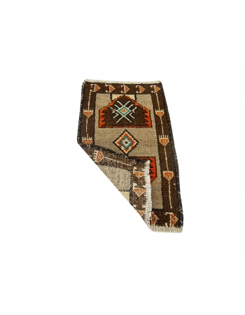 Orange & Brown Mini Vintage Rug - 1`9" x 2`10"