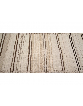 Vintage Natural Striped Kilim Runner - 2`6" x 11`10"