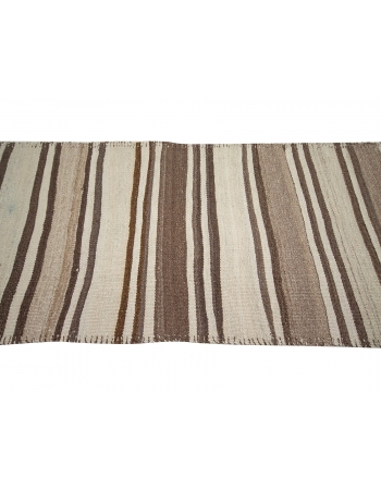 Vintage Neutral Striped Kilim Runner - 2`8" x 9`8"