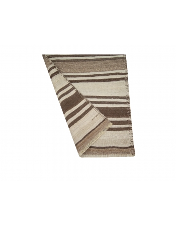 Vintage Neutral Striped Kilim Runner - 2`8" x 9`8"