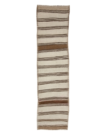 Vintage Striped Natural Kilim Runner - 2`8" x 10`6"