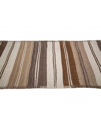 Vintage Natural Wool Kilim Runner - 2`9" x 13`9"