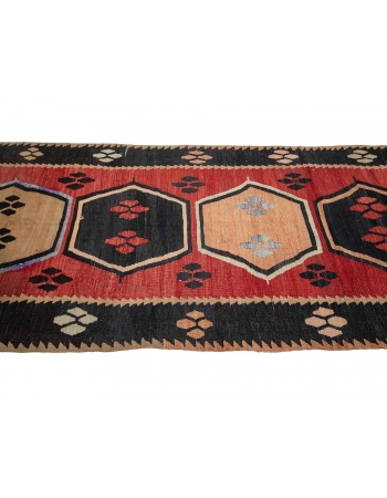 Vintage Turkish Kilim Runner Rug - 3`11" x 11`4"