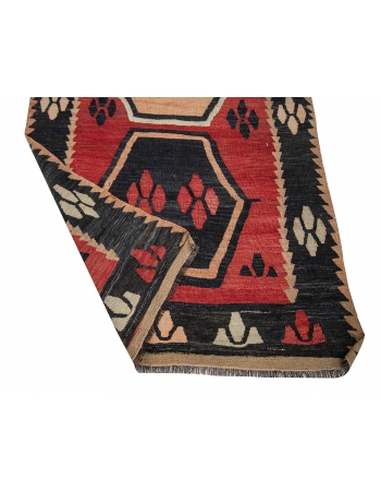 Vintage Turkish Kilim Runner Rug - 3`11" x 11`4"