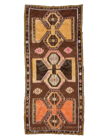 Vintage Unique Turkish Kars Kilim Rug - 5`9" x 12`2"