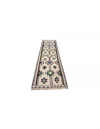 Vintage Decorative Kilim Runner - 2`11" x 10`11"