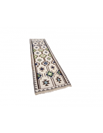 Vintage Decorative Kilim Runner - 2`11" x 10`11"