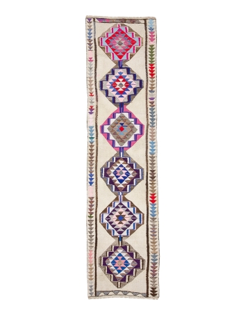 Decorative Vintage Kilim Runner Rug - 3`0" x 11`7"