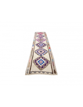 Decorative Vintage Kilim Runner Rug - 3`0" x 11`7"