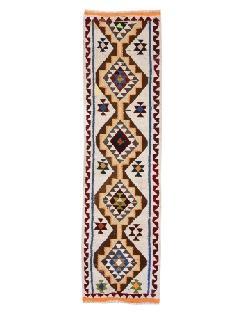 Unique Decorative Vintage Kilim Runner - 3`1" x 11`6"