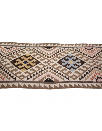 Vintage Decorative Turkish Kilim Runner - 3`1" x 10`6"