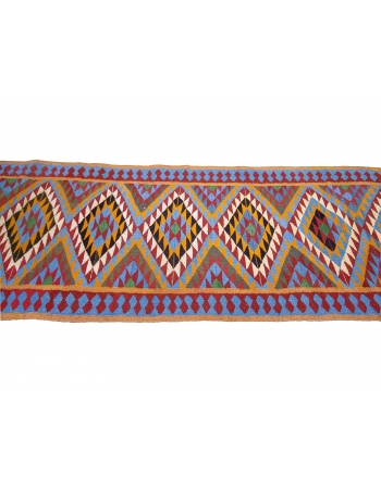 Colorful Vintage Herki Kilim Runner - 3`2" x 9`7"