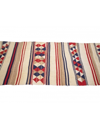 Vintage Decorative Herki Kilim Runner - 2`10" x 11`1"