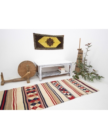 Vintage Decorative Herki Kilim Runner - 2`10" x 11`1"