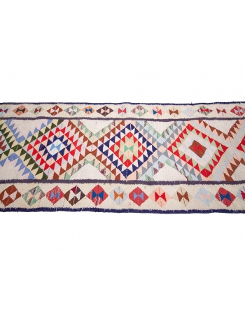 Colorful Unique Vintage Herki Runner - 3`3" x 11`3"