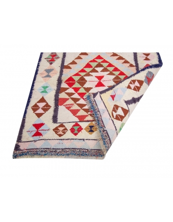 Colorful Unique Vintage Herki Runner - 3`3" x 11`3"