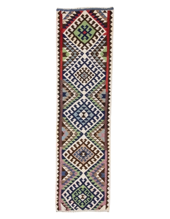 Unique Vintage Kilim Runner - 3`1" x 11`1"