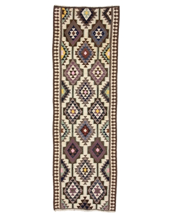 Vintage Herki Wool Kilim Runner - 3`5" x 11`0"