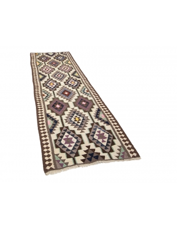 Vintage Herki Wool Kilim Runner - 3`5" x 11`0"