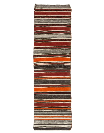 Striped Vintage Turkish Kilim Runner - 3`3" x 10`5"