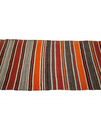 Striped Vintage Turkish Kilim Runner - 3`3" x 10`5"