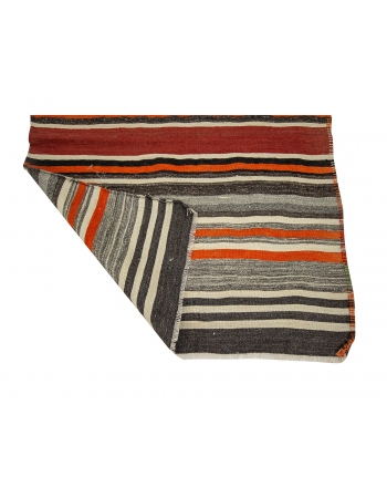 Striped Vintage Turkish Kilim Runner - 3`3" x 10`5"