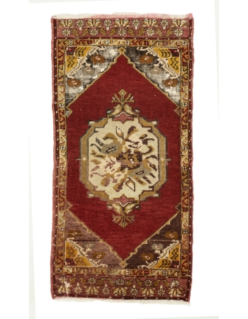 Vintage Turkish Decorative Mini Rug - 1`7" x 3`1"