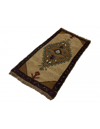 Vintage Decorative Mini Turkish Rug - 1`8" x 3`1"