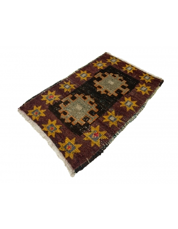 Vintage Unique Turkish Mini Rug - 1`11" x 2`11"