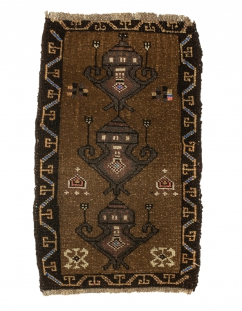 Brown Vintage Mini Rug - 1`7" x 2`7"