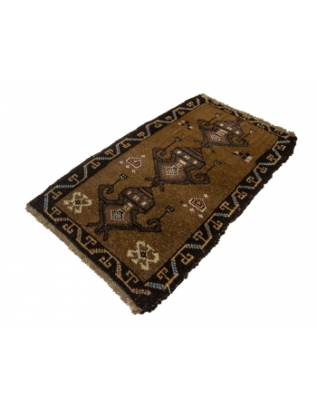 Brown Vintage Mini Rug - 1`7" x 2`7"