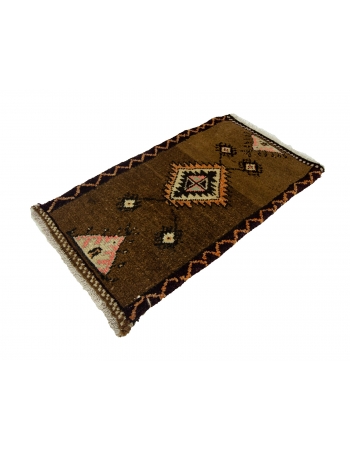 Vintage Brown Decorative Mini Rug - 1`8" x 2`11"