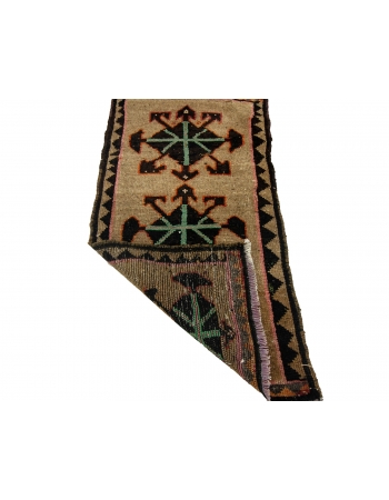 Vintage Brown & Green Mini Rug - 1`8" x 3`5"