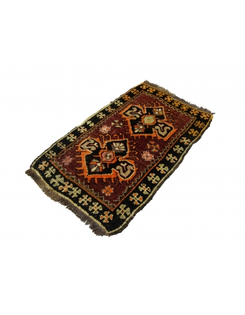 Unique Vintage Mini Wool Rug - 1`8" x 2`8"