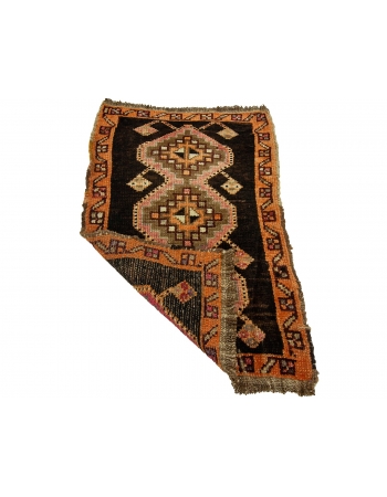 Orange & Brown Vintage Mini Rug - 1`10" x 2`9"